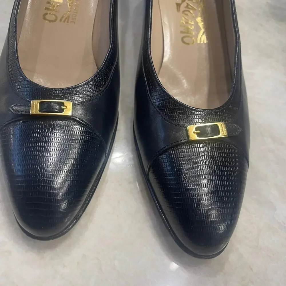 Salvatore Ferragamo navy shoes 8AAAA